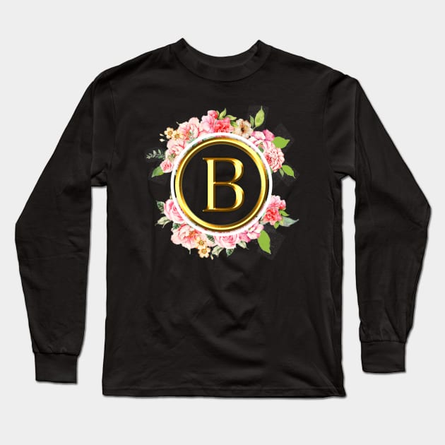 Letter B Shirt Alphabet Letter B Different Colors Long Sleeve T-Shirt by EmmaShirt